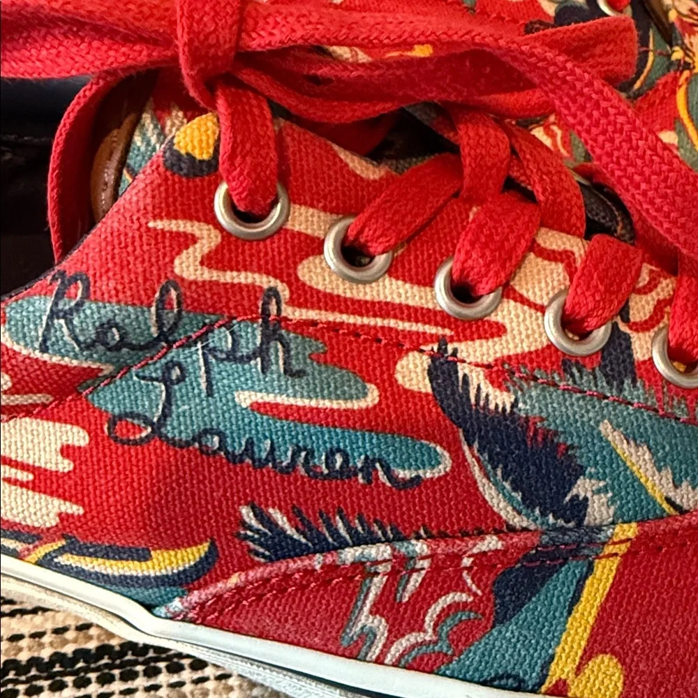RALPH LAUREN POLO HAWAIIAN‎ ALOHA CANVAS BOAT DECK SHOES SZ 8D VINTAGE